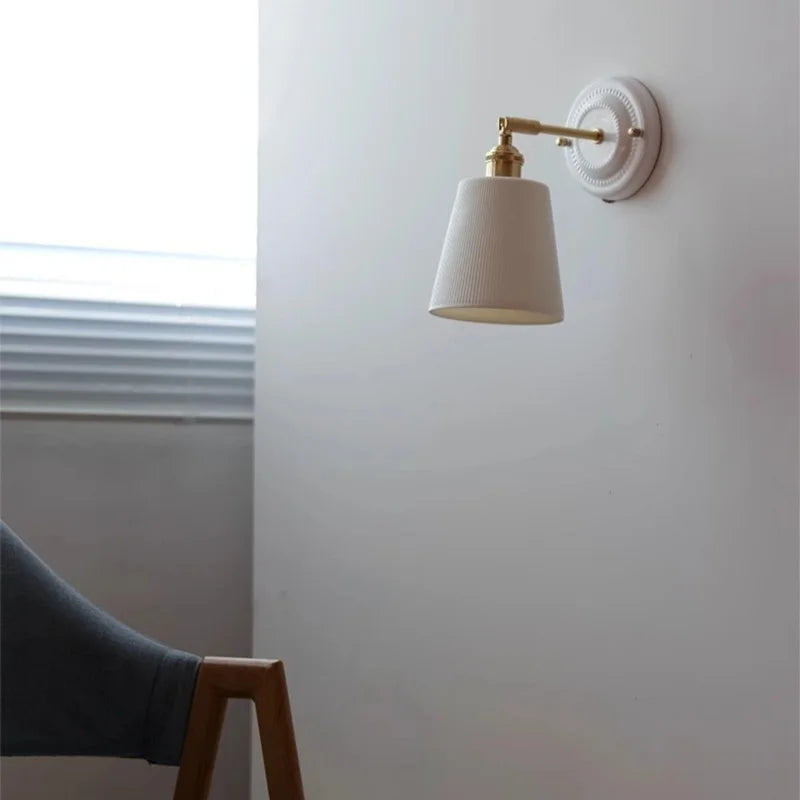 Striped Ceramic LED Wall Sconce: Modern Nordic Interior Light