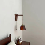 Nordic LED Glass Wall Lights for Bedroom, Living Room - Pull Chain Switch.
