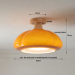 Pumpkin Glass LED Ceiling Light Fixture for Modern Home Lighting