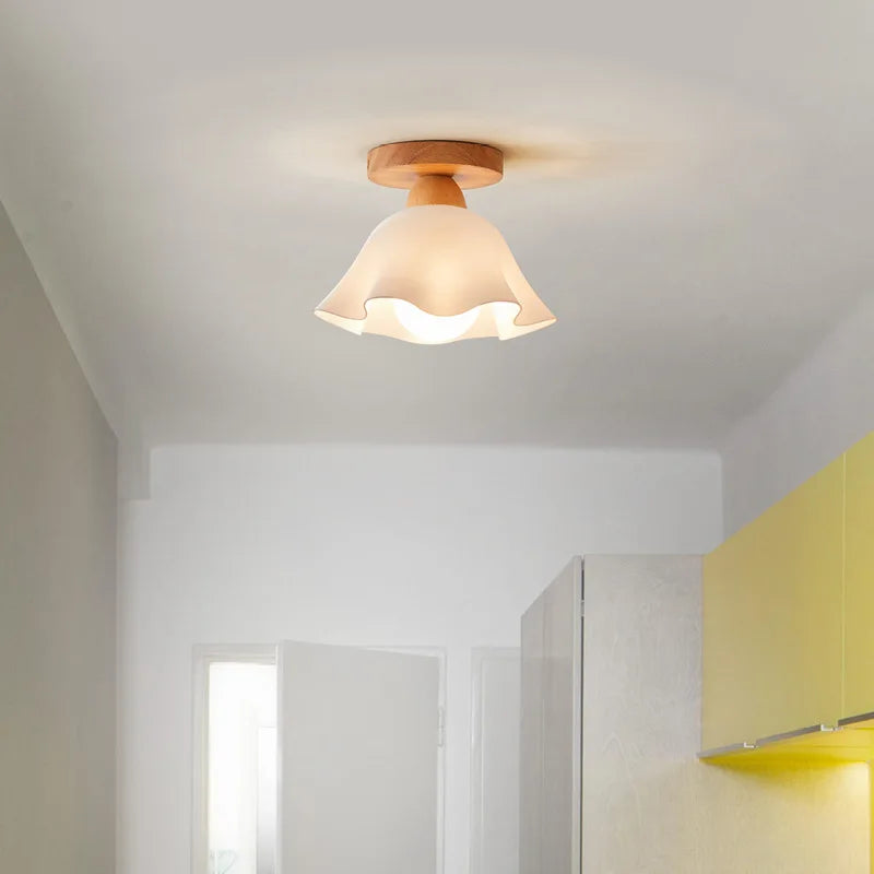 LED Wood Acrylic Ceiling Lamp Modern Art Decor Light Fixture