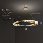 Luxury Gold Crystal Pendant Lights Dimmable LED Modern Living Room Fixture