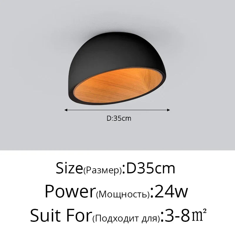 Wood Grain Bevel Ceiling Lamp for Corridor Bedroom Living Room