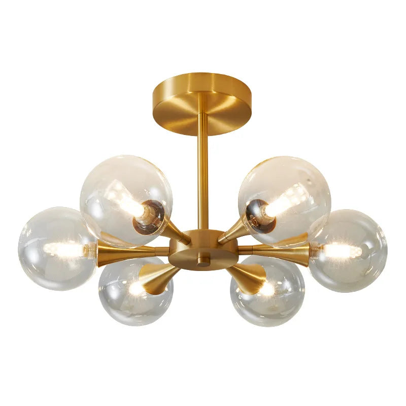 Glass Ball Chandelier Pendant Light Fixture for Living Dining Bedroom