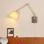Wood Rotatable 2-Arm LED Wall Sconce with Pull Chain Switch