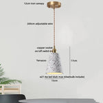 Afralia™ White Marble LED Pendant Light Fixture Copper Nordic Modern Hanging Lamp