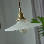 White Glass LED Pendant Light Fixture Modern Hanging Lamp
