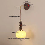 Adjustable LED Wall Lamp Sconce Copper Wood Glass Stair Light