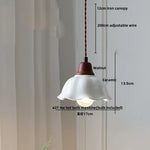 Afralia™ White Flower Ceramic LED Pendant Lamp Wood Japan Style Hang Lamp