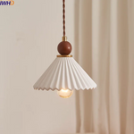 Ceramic Wood LED Pendant Lamp for Home Decor, Hanging Light Fixture