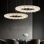 Crystal Pendant Chandelier: Modern Dimmable Lighting for Living Room, Bedroom, Foyer