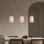 Yellow Travertine LED Pendant Lights: Modern Nordic Hang Lamp for Home Decor
