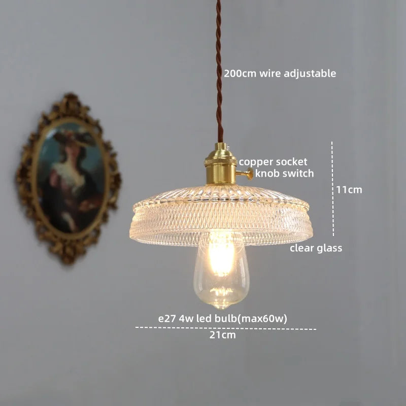 Modern LED Glass Copper Pendant Lamp | Nordic Style Hanging Light Fixtures