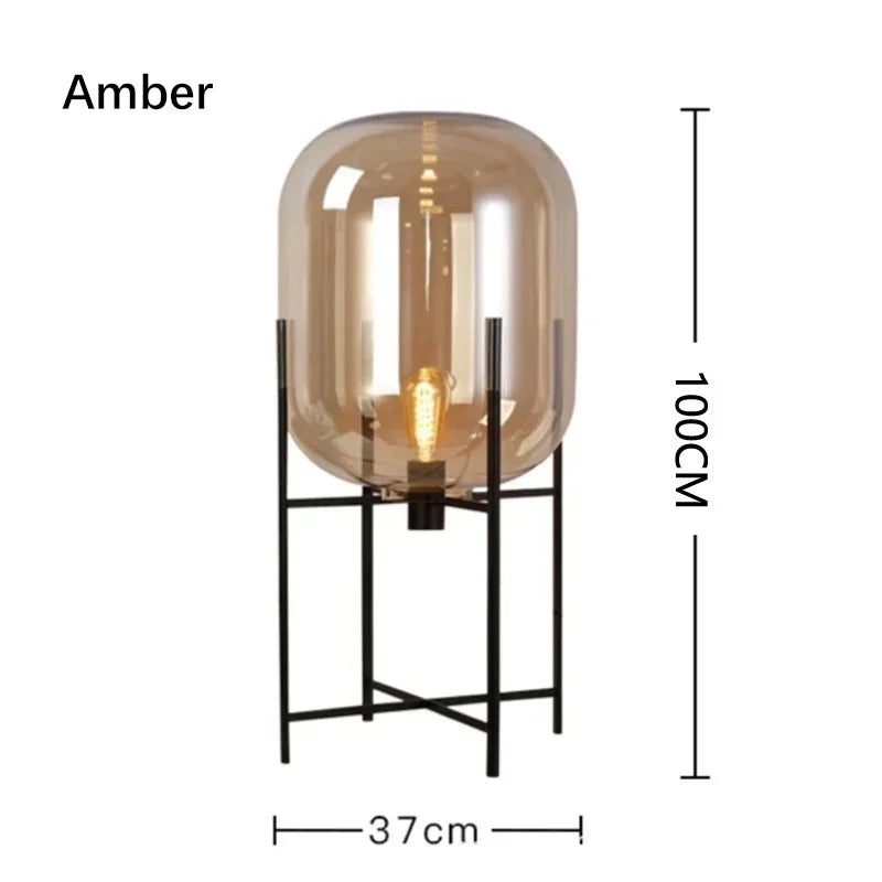 Modern Glass LED Floor Lamp for Living Room, Bedroom, Dining, and Home Decor