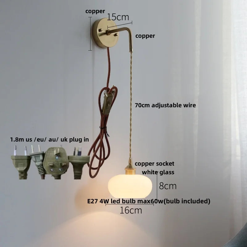 Afralia™ Modern Glass LED Wall Light Fixture Bedroom Aisle Study Lamp