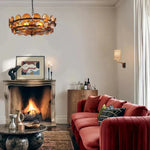 Crystal Pendant Light French Retro Design for Villa Bedroom Living Room