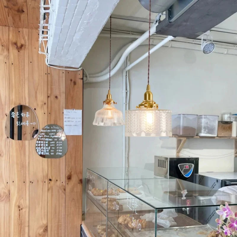 Clear Glass Copper LED Pendant Lamp for Home Decor & Lighting