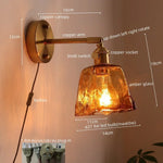 Modern Copper Glass LED Wall Light for Home Decor & Restaurant