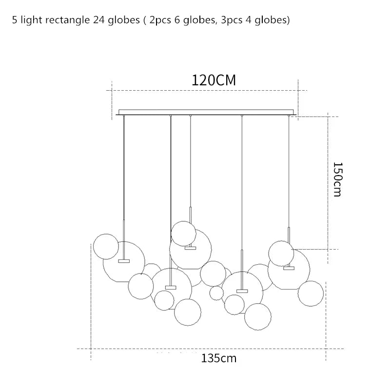 Milky Glass Globes LED Pendant Lights for Dining Room, Modern Luminarias LED Hanging Lamp