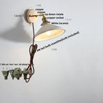 Ceramic LED Wall Lights with Pull Chain Switch for Bathroom Mirror