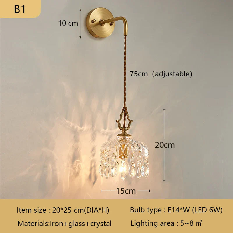Medieval Crystal Wall Lamp Luxury Glass Ceiling Lights