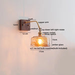 Walnut Copper LED Wall Lights Fixture with Pull Chain Switch - Modern Bedside Lamp
