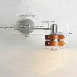 Vintage LED Wall Light Iron Wood Bedside Lamp Wandlamp