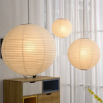 Round Rice Paper LED Pendant Lights for Home Decor Chandelier