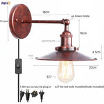 Loft LED Wall Lamp Gold Pull Chain Switch Industrial Luminaire