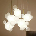Milky Glass Globes LED Pendant Lights for Dining Room, Modern Luminarias LED Hanging Lamp