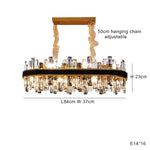 Crystal Leather Chandelier | Modern LED Lustres for Living Room & Dining Room