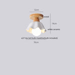 Wood Glass LED Ceiling Lamp Modern Kitchen Living Room Light Fixture