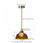 Wood Glass LED Pendant Lamps | French Vintage Hanging Light
