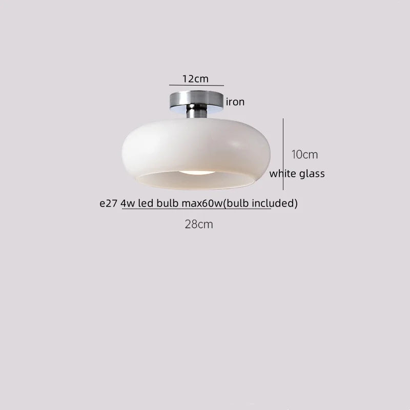 Pumpkin Glass LED Ceiling Light Fixture for Modern Home Lighting