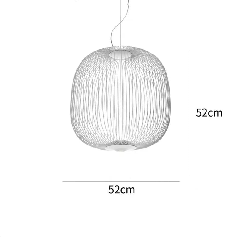 Spokes Pendant: Minimalist Birdcage Hanging Light for Villa, Lobby, Staircase & Home Decor