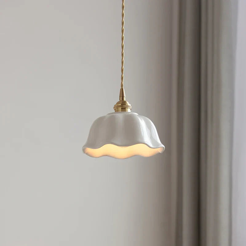 Ceramic LED Pendant Lamp with Adjustable Copper Socket - Nordic Modern Home Decor