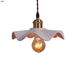 White Ceramic LED Pendant Light - Modern Nordic Design for Home Decor