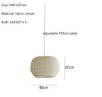 Nordic White Fabric LED Chandelier Pendant Light for Modern Living Room