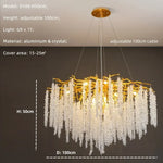 Afralia™ Crystal Tassel LED Branch Chandelier for Dining Room and Home Decor
