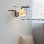 Walnut Wood LED Wall Sconce Rotatable Glass Bedside Lamp Nordic Modern