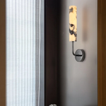 Carbon Steel LED Wall Lamp with Pull Chain Switch & Marble Stone Fixtures