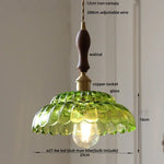 Afralia™ Nordic LED Pendant Light Walnut Glass Copper Kitchen Bar Hanging Lamp