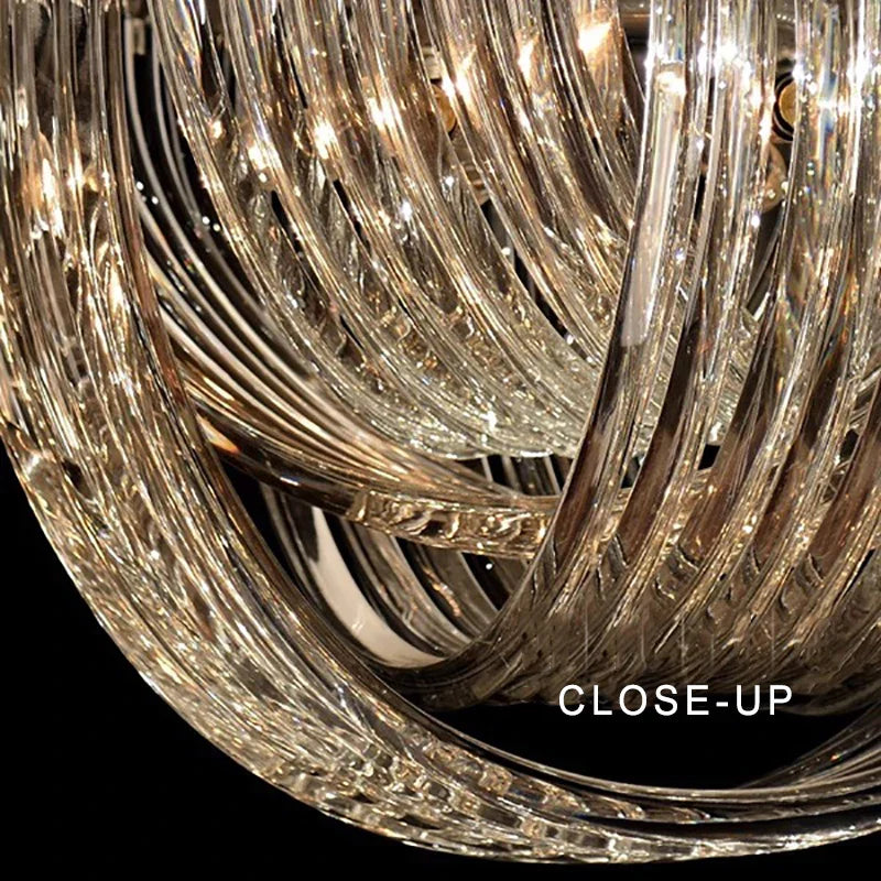 Black Stainless Steel Crystal Glass Ceiling Chandelier - LED Dimmable Luxury Nordic Light