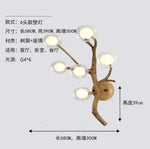 Retro LED Chandelier Living Room Study Bedroom Art Brown Pendant Light