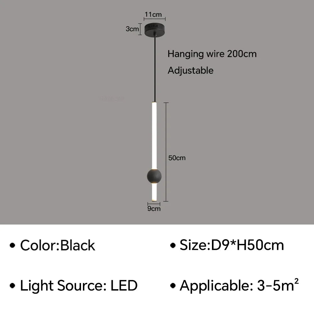 Nordic Simple LED Pendant Lamp | Living Room Bedroom Kitchen Restaurant Decor