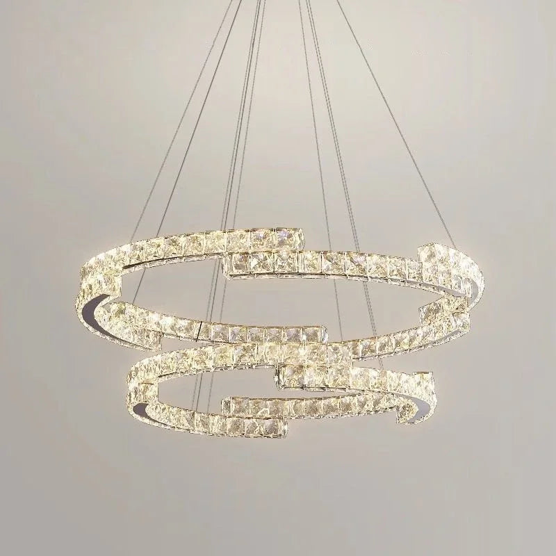 Crystal LED Chandelier Pendant Light Modern Luxury Foyer Ceiling Lamp