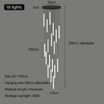 Modern Luxury LED Stair Pendant Chandelier Light for Villa