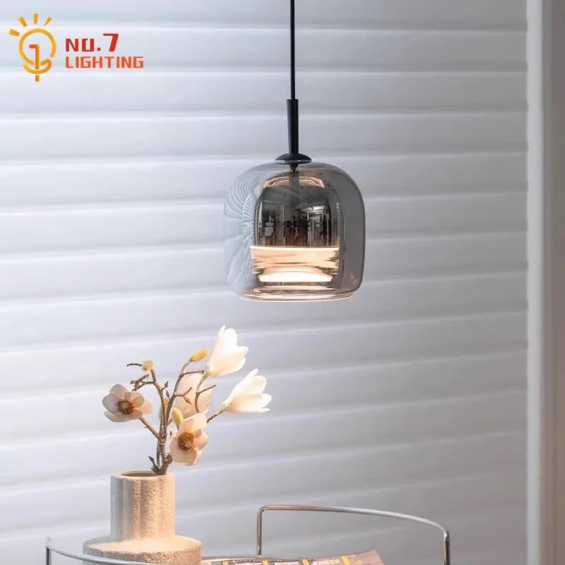 Glass Pendant Lights Modern Designer LED Indoor Lighting for Bedroom Living Room