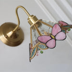 Pink Glass LED Wall Sconce Nordic Brass Fixture