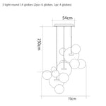 Milky Glass Globes LED Pendant Lights for Dining Room, Modern Luminarias LED Hanging Lamp