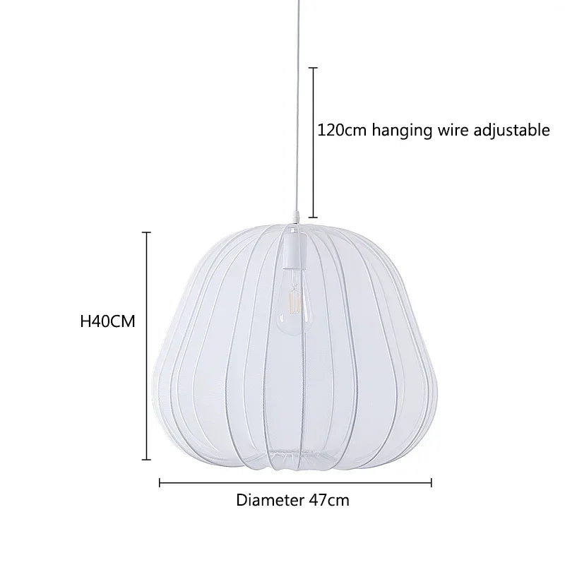 Nordic Fabric Chandelier Pendant Lights for Living Room Bedroom Stair Decor